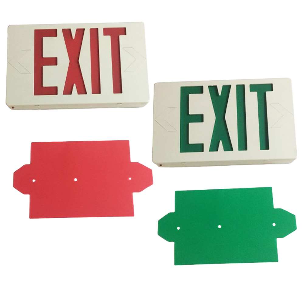 Letrero de Salida Retroiluminado LED, uno y dos caras, rojo y verde, 120-277Vac, con Batería integrada de 4.8Vdc, 700mAh, 90 minutos