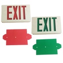 Letrero de Salida Retroiluminado LED, uno y dos caras, rojo y verde, 120-277Vac, con Batería integrada de 4.8Vdc, 700mAh, 90 minutos