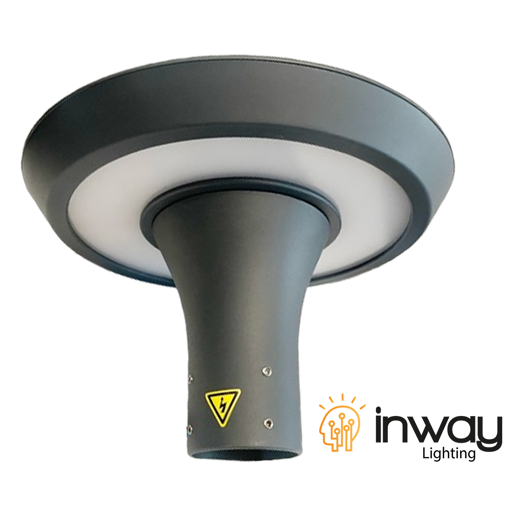 Lámpara Garden Light LED, DGIN-GS75, 75W, 3000K Blanco Cálido, 100-277Vac, Con supresor de pico externo de 10KV, 50,000 horas de vida útil, Base: 76mm, IP66, 120 Grados