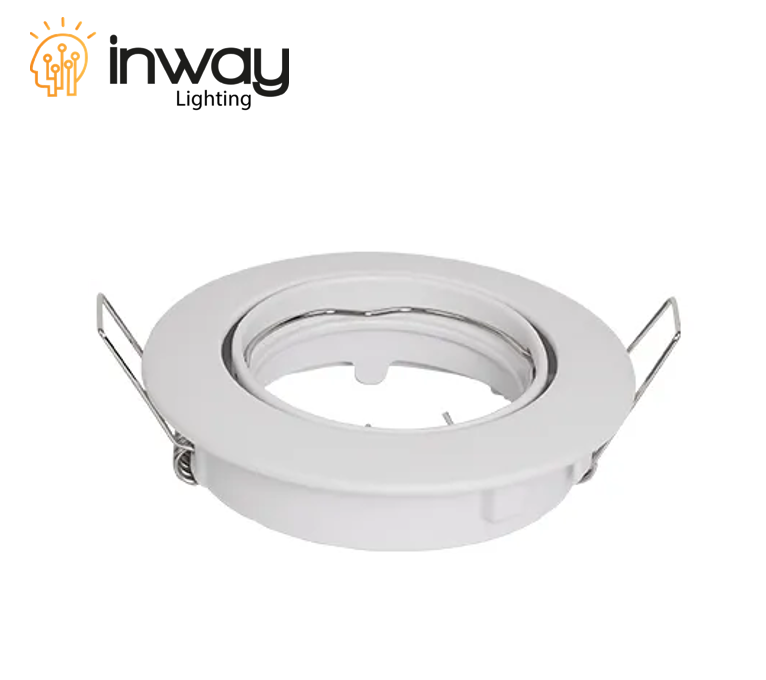 Base Circular p/Empotrar Bombilla, Dirigible, Dimensiones: Φ92x25mm, Blanco, Incluye zócalo GU10