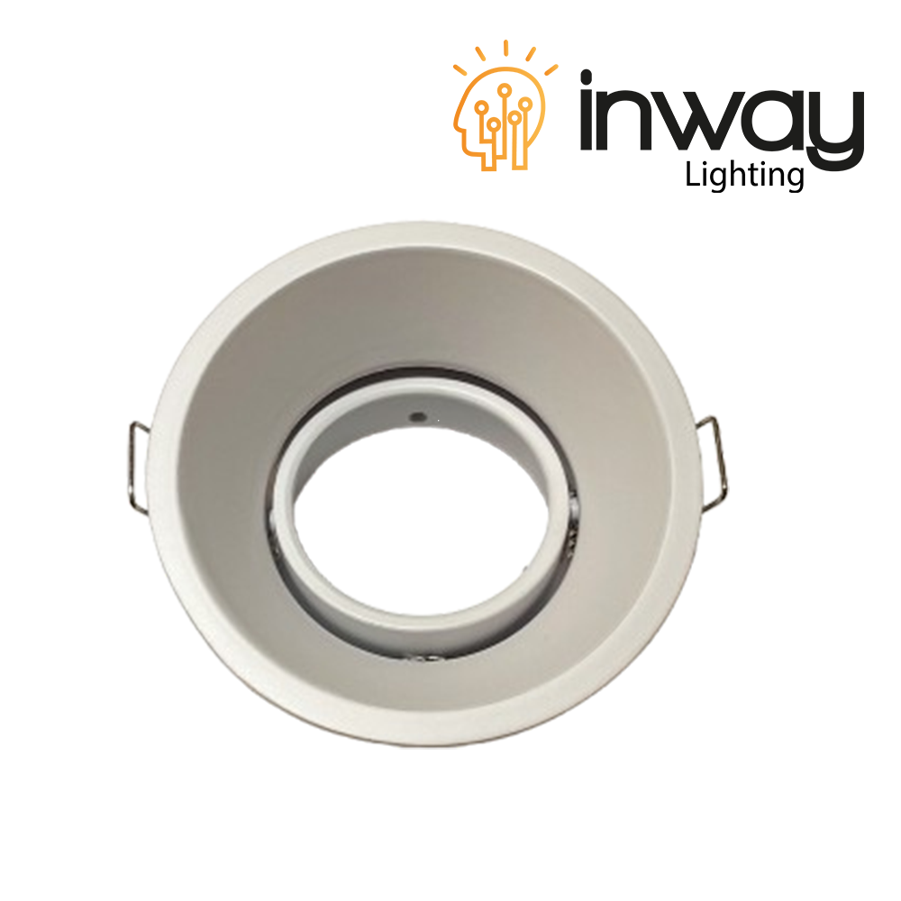 Base Circular p/Empotrar Bombilla, Dirigible, Dimensiones: Φ93x42mm, Blanco, Incluye zócalo GU10