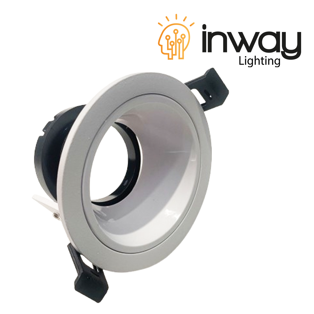 Base Circular con Reflector Blanco p/Empotrar Bombilla, Dimensiones: Φ87x48mm, Blanco, Incluye zócalo GU10