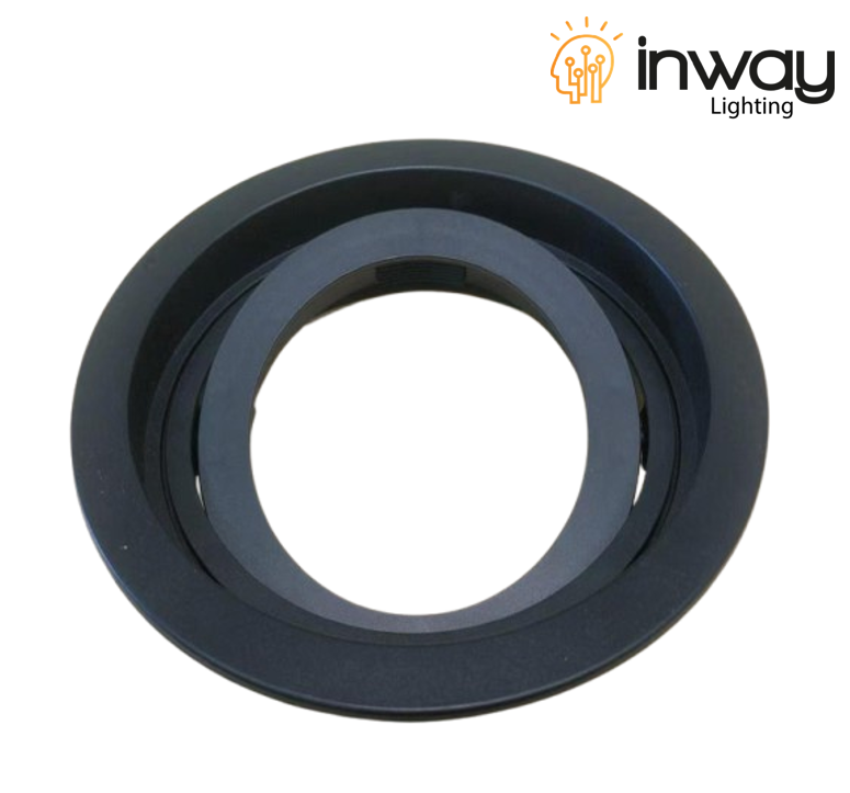 Base Circular p/Empotrar Bombilla, Dirigible, Dimensiones: Φ130x35mm, Negro, Incluye zócalo E27