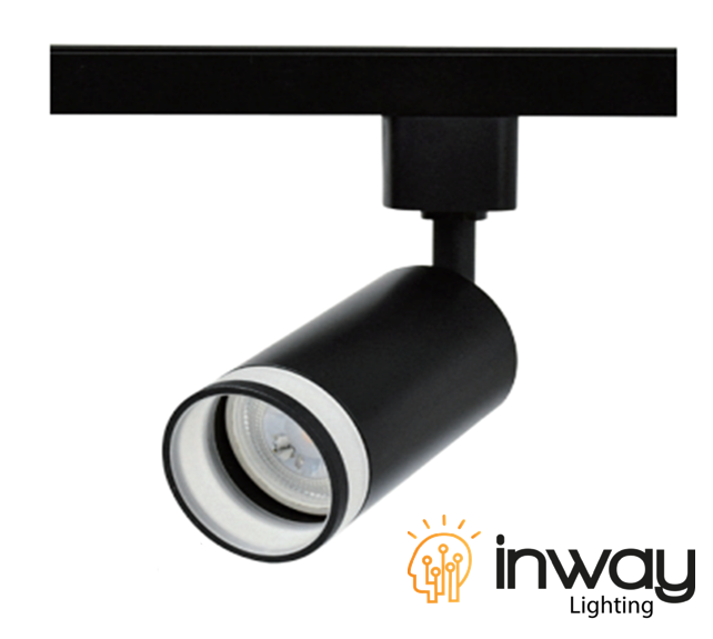 Cajetín p/Lámpara de Riel (Track light) LED, DG-5425-02, Base: GU10, 2 cables, Dimensiones: Φ55x100mm, Negro