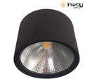 Aplique de Techo Circular con Reflector Negro, DG-8303, 35W, 4000K Blanco Natural, 100-260Vac, Dimensiones: 200x140mm, Negro
