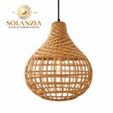 Lámpara Decorativa Artesanal, Rayón de Sol, Colgante, E27, Dimensiones: Φ325xH350mm, Material: Rattan