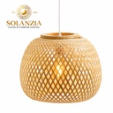[DGPR-1028811] Lámpara Decorativa Artesanal, Trenzas de Luz, Colgante, E27, Dimensiones: Φ335xH265mm, Material: Bamboo