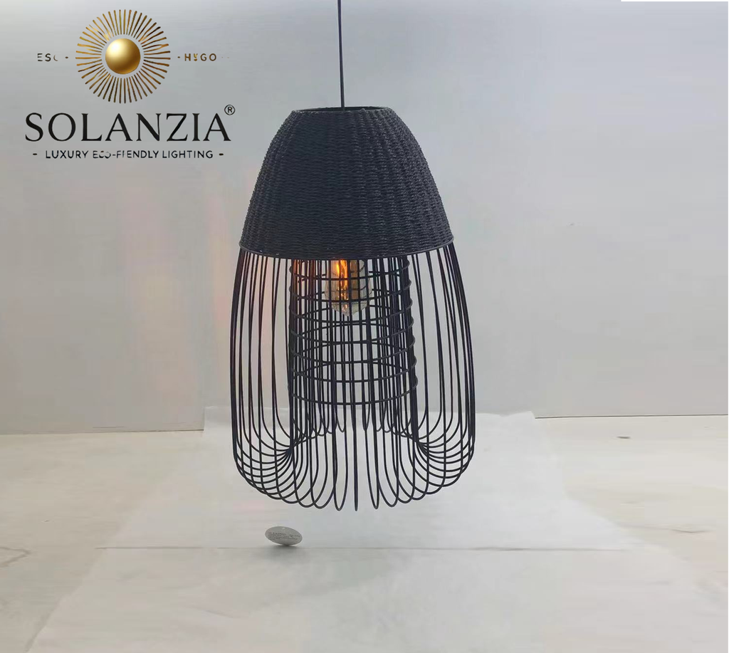 Lámpara Decorativa Artesanal, Ezimnyama, Colgante, E27, Dimensiones: Φ337xH490mm, Material: Cuerda de Papel