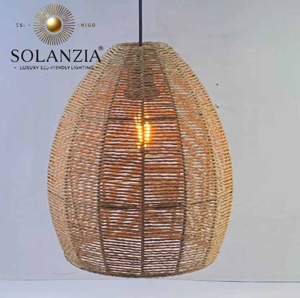 Lámpara Decorativa Artesanal, Isibani, Colgante, E27, Dimensiones: Φ290xH400mm, Material: Cuerda de Papel