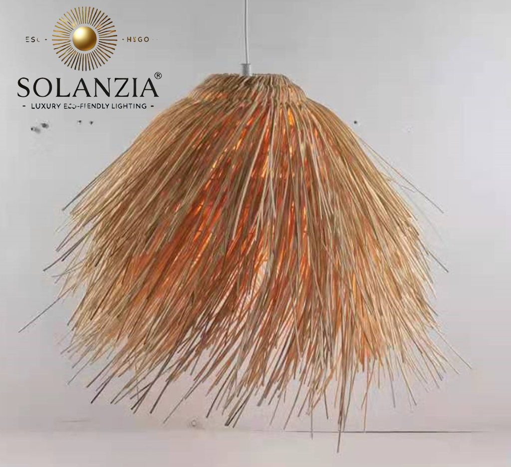 Lámpara Decorativa Artesanal, Saia, Colgante, E27, Dimensiones: Φ350xH340mm, Material: Rattan