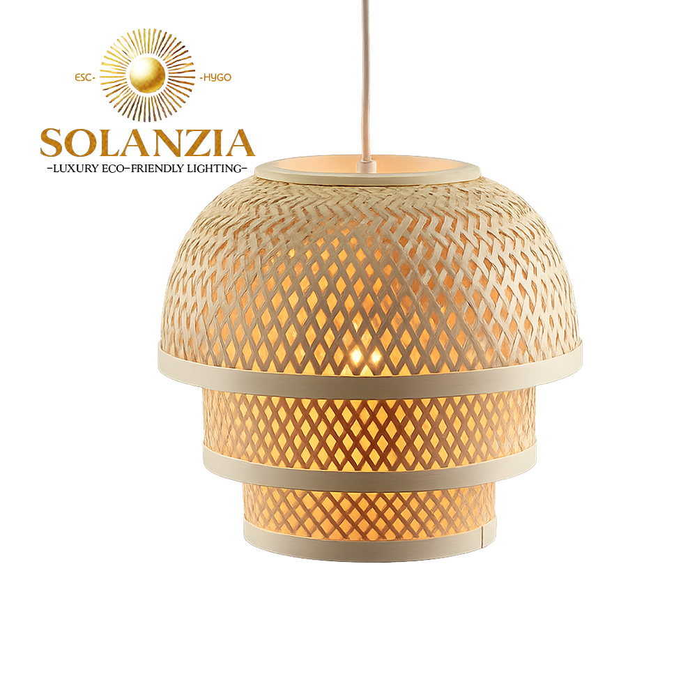 Lámpara Decorativa Artesanal, Tejido de Sueños, Colgante, E27, Dimensiones: Φ275xH250mm, Material: Bamboo