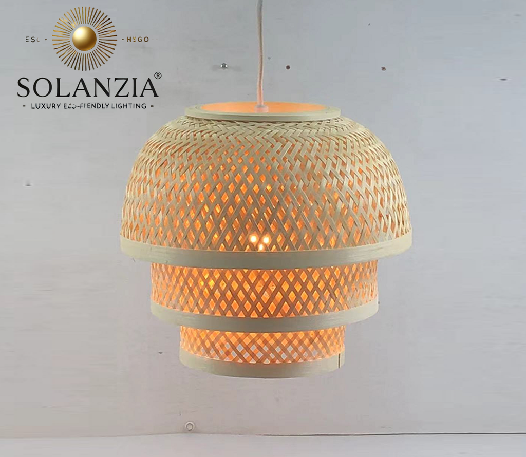 Lámpara Decorativa Artesanal, Tejido de Sueños, Colgante, E27, Dimensiones: Φ275xH250mm, Material: Bamboo