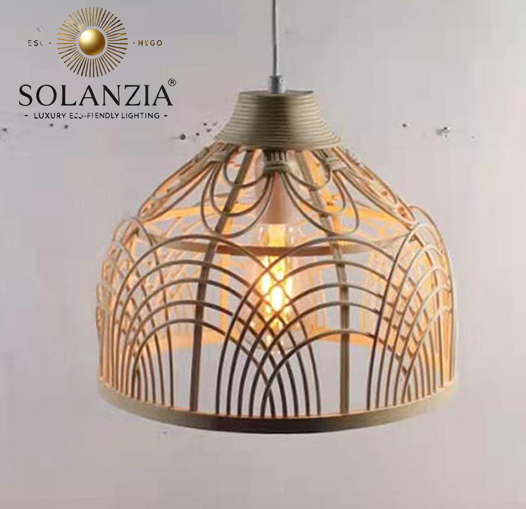 Lámpara Decorativa Artesanal, Llama Bohemia, Colgante, E27, Dimensiones: Φ300xH240mm, Material: Rattan