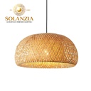 Lámpara Decorativa Artesanal, Ternura Tejida, Colgante, E27, Dimensiones: Φ450xH220mm, Material: Bamboo
