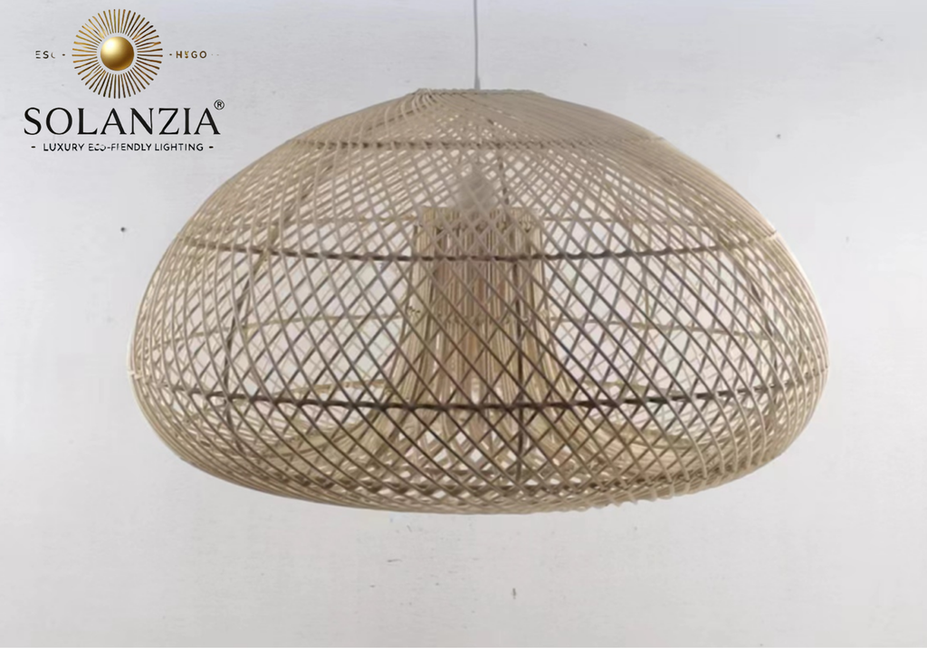 Lámpara Decorativa Artesanal, Dome, Colgante, E27, Dimensiones: Φ520xH305mm, Material: Rattan