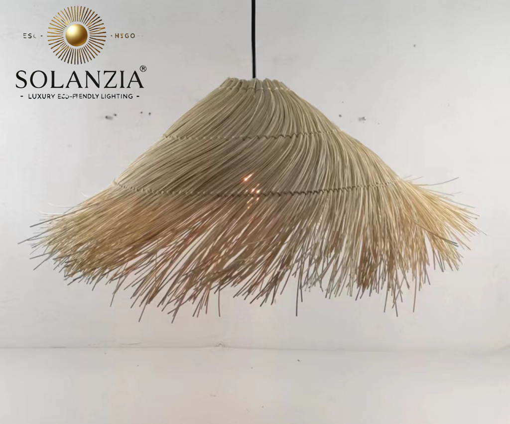 Lámpara Decorativa Artesanal, Vortice, Colgante, E27, Dimensiones: Φ620xH200mm, Material: Rattan