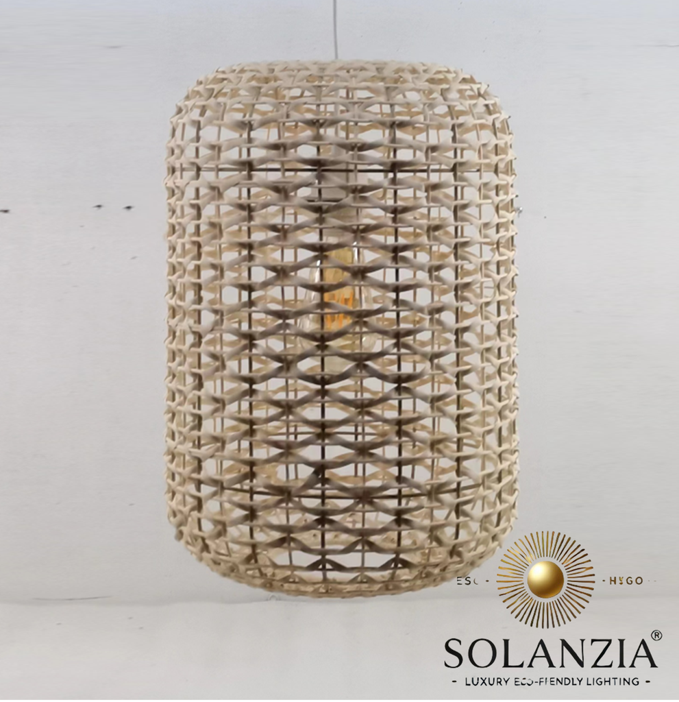 Lámpara Decorativa Artesanal, Tejido de Vida, Colgante, E27, Dimensiones: Φ240xH400mm, Material: Rattan