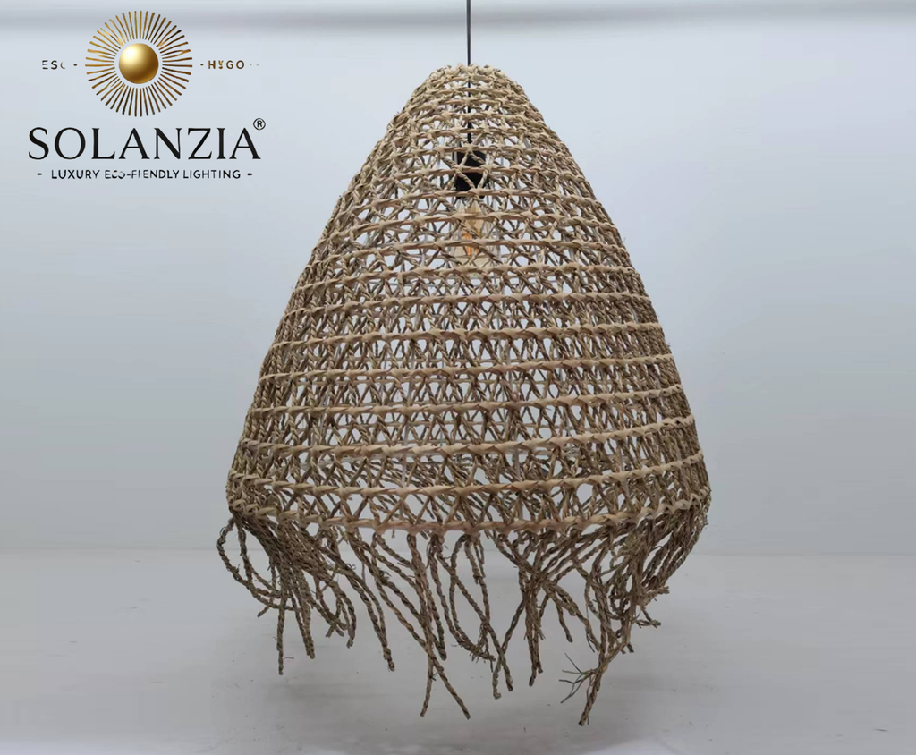 Lámpara Decorativa Artesanal, Bora Bora, Colgante, E27, Dimensiones: Φ580xH540mm, Material: Algas Marinas y Rattan