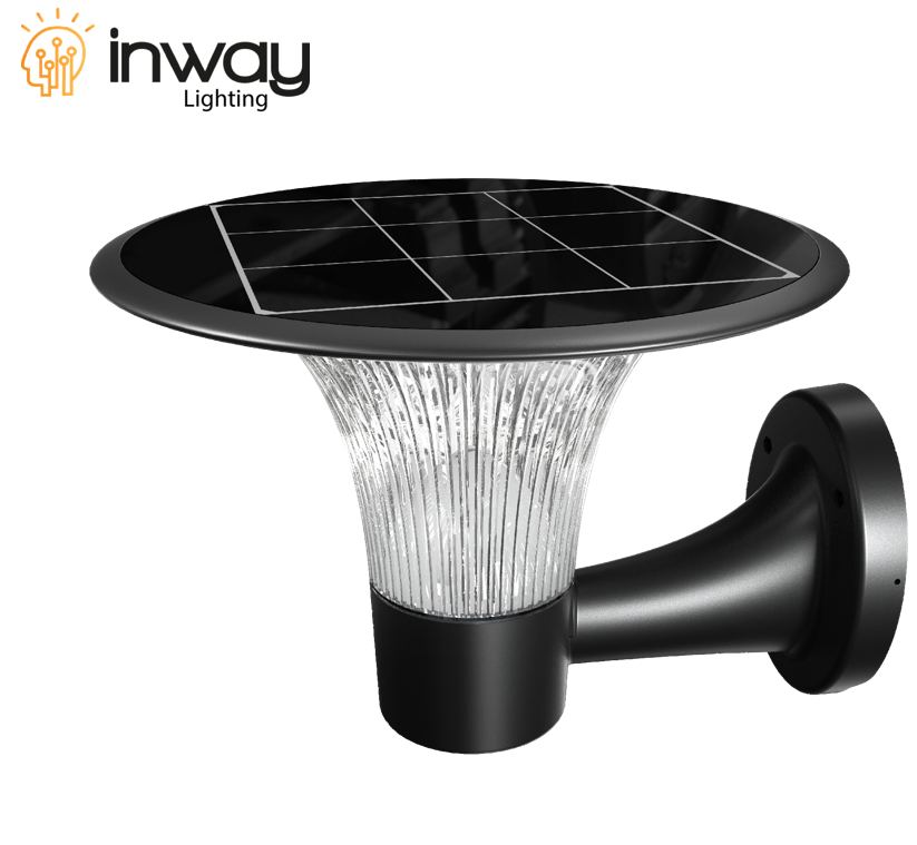 Lámpara Solar LED de Pared (Aplique) de 15W con Panel Solar Integrado de 5.8W, 4.5V y Sensor de Movimiento, 3000K + 4000K, 360 Grados, Con Batería de Litio de 19.2Wh, IP65, Dimensiones: 257x288.5x206.5mm, Negro