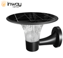Lámpara Solar LED de Pared (Aplique) de 15W con Panel Solar Integrado de 5.8W, 4.5V y Sensor de Movimiento, 3000K + 4000K, 360 Grados, Con Batería de Litio de 19.2Wh, IP65, Dimensiones: 257x288.5x206.5mm, Negro