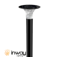 Bolardo Solar LED de 15W con Panel Solar Integrado de 5.8W, 4.5V y Sensor de Movimiento, 3000K + 4000K, 360 Grados, Con Batería de Litio de 19.2Wh, IP65, Dimensiones: 257x257x879.7mm, Negro
