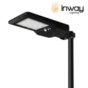 Lámpara Solar de Calle LED de 1500 Lm con Panel Integrado de 9.5Wp y Sensor de Movimiento, 4000K Blanco Natural, 140x70 Grados, Con Batería de Litio de 39.96Wh, IP65, Negra