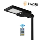 [DGPR-1028854] Lámpara Solar de Calle LED de 6000 Lm con Panel Integrado de 21W, 13.5V y Sensor de Movimiento, SMD2835 x 90pcs, 5000K, 140x70 Grados, Con Batería de Litio 115.2Wh, 9.6V, 12000mAh, IP65, Negra