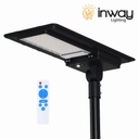 [DGPR-1028855] Lámpara Solar de Calle LED de 13800 Lm con Panel Integrado de 42W, 17.5V y Sensor de Movimiento, 6000K Blanco Frío, 140x70 Grados, Con Batería de Litio 153.6Wh, 17.5V, IP65, Negra