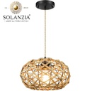 Lámpara Decorativa Artesanal Colgante, Dyson, E27, Dimensiones: 400x200mm, Material: Cuerda de Cáñamo
