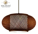 Lámpara Decorativa Artesanal Colgante, Trenzado Elíptico, E27, Dimensiones: 400mm, Material: Bamboo