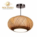 Lámpara Decorativa Artesanal Colgante, Trenzado Elíptico, E27, Dimensiones: 400mm, Material: Bamboo