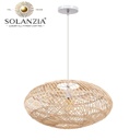 Lámpara Decorativa Artesanal Colgante, Trenzado Mediterráneo, E27, Dimensiones: 600x280mm, Material: Rattan