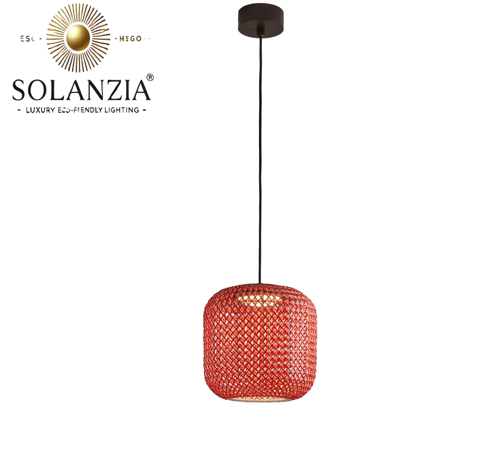Lámpara Decorativa Artesanal Colgante, GrapeFruit, 12W, 3000K Blanco Cálido, Dimensiones: 200x260mm, Material: Rattan