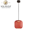 Lámpara Decorativa Artesanal Colgante, GrapeFruit, 12W, 3000K Blanco Cálido, Dimensiones: 200x260mm, Material: Rattan