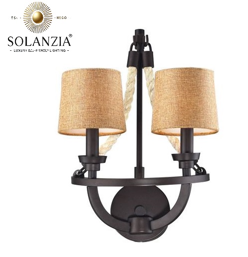 Lámpara Decorativa Artesanal de pared (Aplique), Metropolitan 1800, 2xE27, Dimensiones: 300x300x300mm, Material: Soga