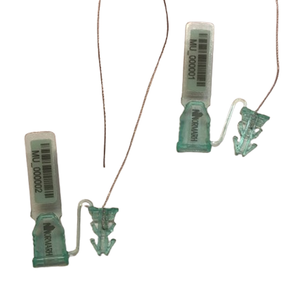 Sello de Seguridad Doble Ancla No.15, Código de Color: Verde Transparente, Dimensiones: 52.5x14x7mm, Material: PC