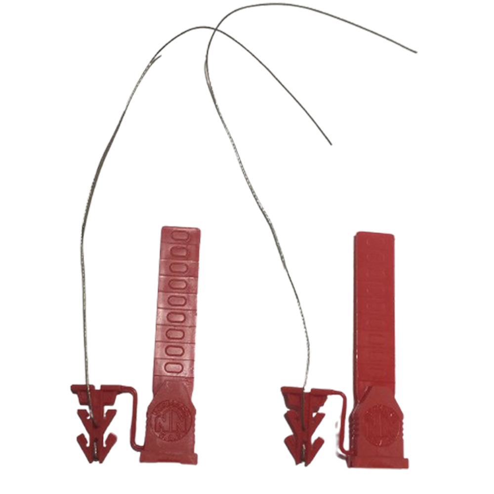 Sello de Seguridad Doble Ancla No.5, Código de Color: Rojo, Dimensiones: 76.5x17.5x7.5mm, Material: PP