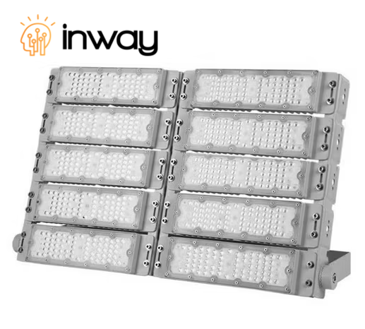 Reflector LED RayFlex de 10 módulos, 1000W, 6000K Blanco Frío, 100-277Vac, IP65, 30 Grados, Gris