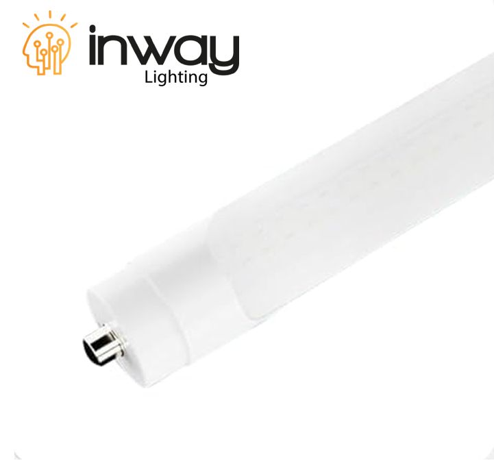 Tubo T8 LED, FP>0.9, 36W, 96"(240cm), FA8, 6000K Blanco Frío, 100-277Vac, Alimentación Doble, Frost, Glass, 1 Pin, 105Lm/W