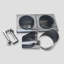 Cajetín p/2 Luces de Semáforo de 300mm, soporte y tablero, Negro.