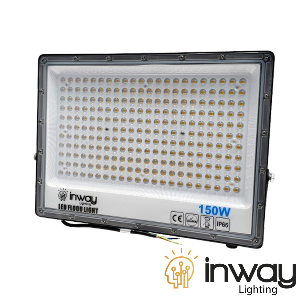 Reflector SMD, 150W, 3000K Blanco Cálido, 100-265Vac, IP65, 90 Grados, Negra, Dimensiones: 280x378x25mm