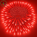 Extensión Navideña LED p/Exterior, 8W, 1700Lm, Roja, 200LED/10Metros, 110Vac, Con cable clear de cobre 3xφ0.2mm2, IP44