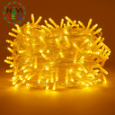 Extensión Navideña LED p/Exterior, 8W, 1700Lm, Gold, 200LED/10Metros, 110Vac, Con cable clear de cobre 3xφ0.2mm2, IP44