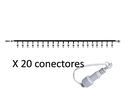 [DGPR-1029060] Cable master p/Cortina con 20 conectores tipo T, cable blanco de 2mts, 2xφ0.5mm2 de cobre, potencia máxima 800W