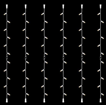 Extensiones p/Cortinas Navideñas de 1.5W, 160Lm, 2700K Blanco Cálido + 6500K Flash, 20LED, 2 metros de largo, 110Vac, Cable blanco de cobre 3xφ0.2mm2, Con conector macho, IP44