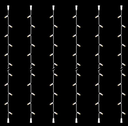Extensiones p/Cortinas Navideñas de 1.5W, 160Lm, 2700K Blanco Cálido + 6000K Flash, 20LED, 2 metros de largo, 110Vac, Cable blanco de cobre 3xφ0.2mm2, IP44