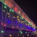 Lagrima / Carambano LED p/Exterior, 14W, 2,040Lm, RGB, 110Vac, 240pcs de LED, 48 tiras, 5Mx0.7M, Con cable blanco de cobre 2xφ0.2mm2, IP44