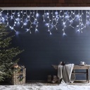 Lagrima / Carambano LED p/Exterior, 14W, 2,040Lm, 6000K Blanco Frio, 110Vac, 240pcs de LED, 48 tiras, 5Mx0.7M, Con cable blanco de cobre 2xφ0.2mm2, IP44