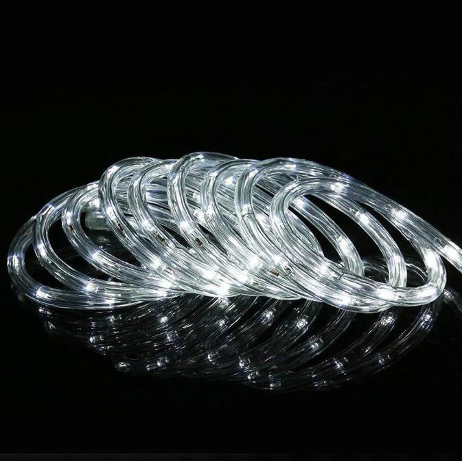 Manguera LED de Navidad de 2 pin, 4W/M, 306Lm/M, 6500K Blanco Frio, 110Vac, 36LED/Mts, Diámetro: ∮11mm, IP65, 360 Grados