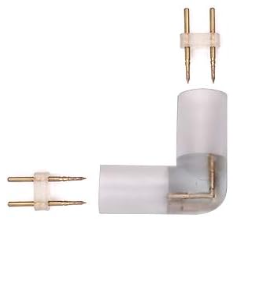 Conector en L para Manguera LED de Navidad con 2 pin y 4W/M